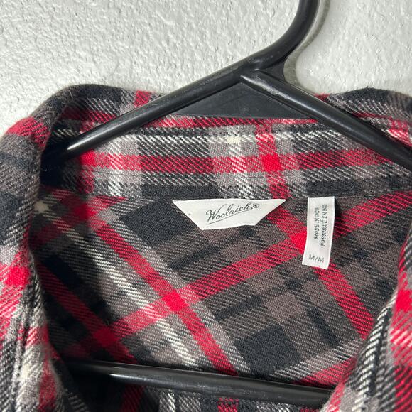 Woolrich Oxbow Bend Plaid Flannel Shirt Jacket Women’s Medium Red Black - Picture 5 of 13